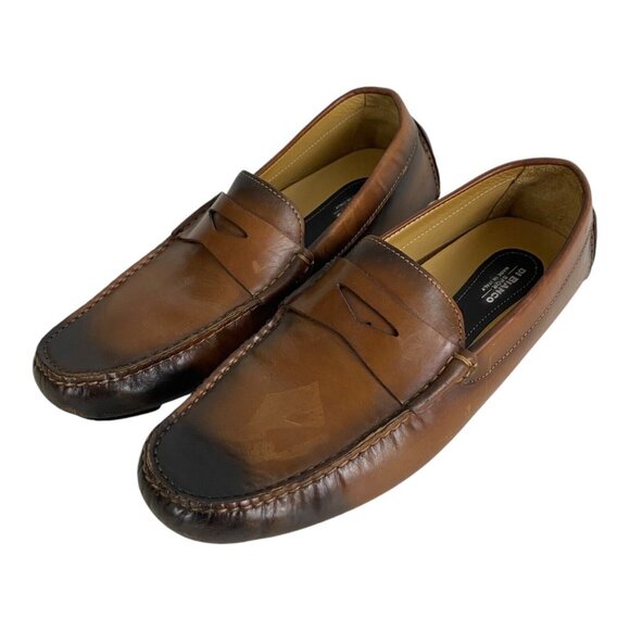 Scarpe Di Bianco SPQR Burnished Calf Driving Loafer Moc Brown Shoes US 9.5 Italy - Picture 3 of 13
